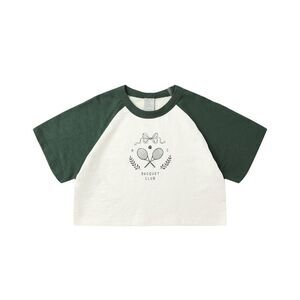 Rylee & Cru Girls  Raglan Crop Tee, Ivory